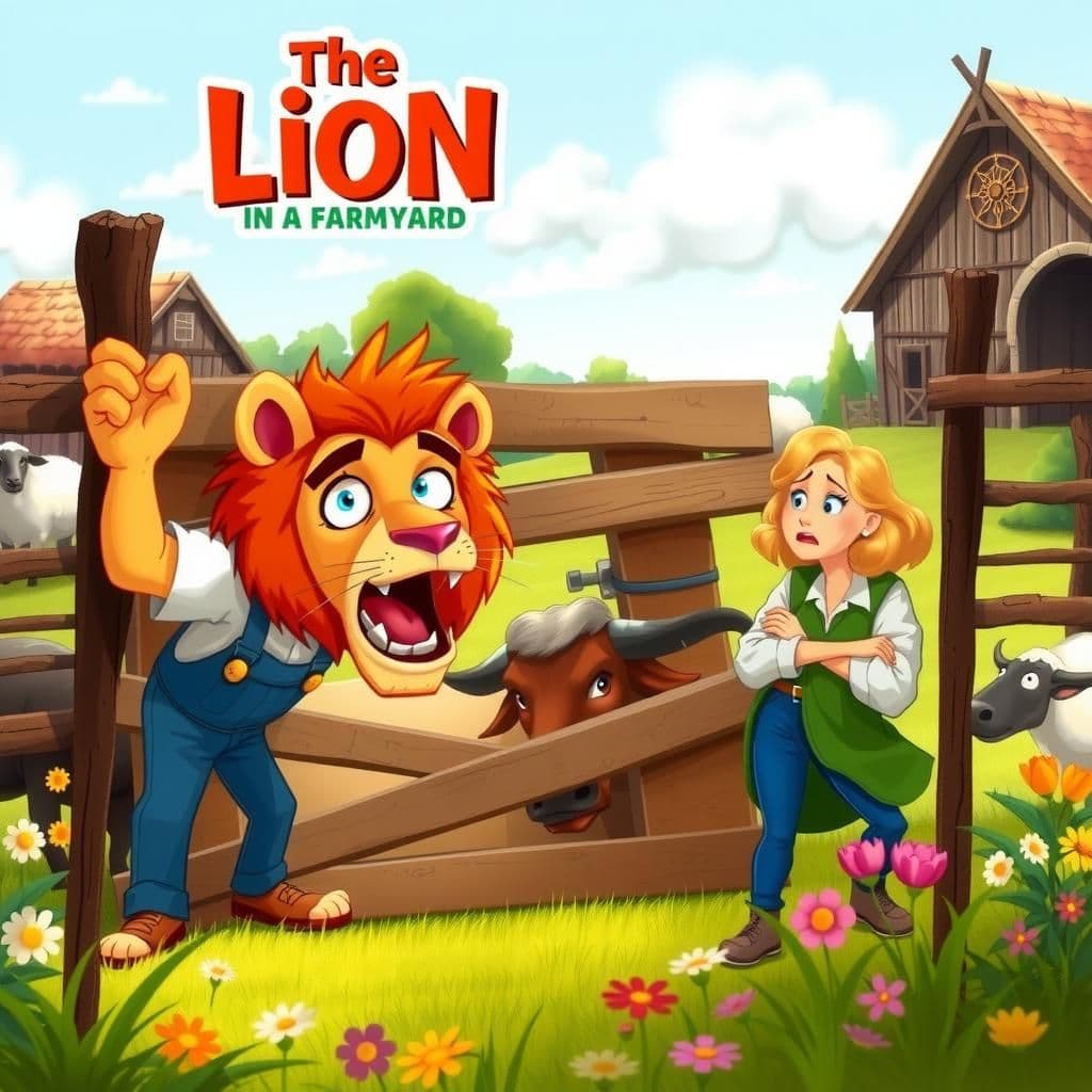 The Lion in a Farmyard