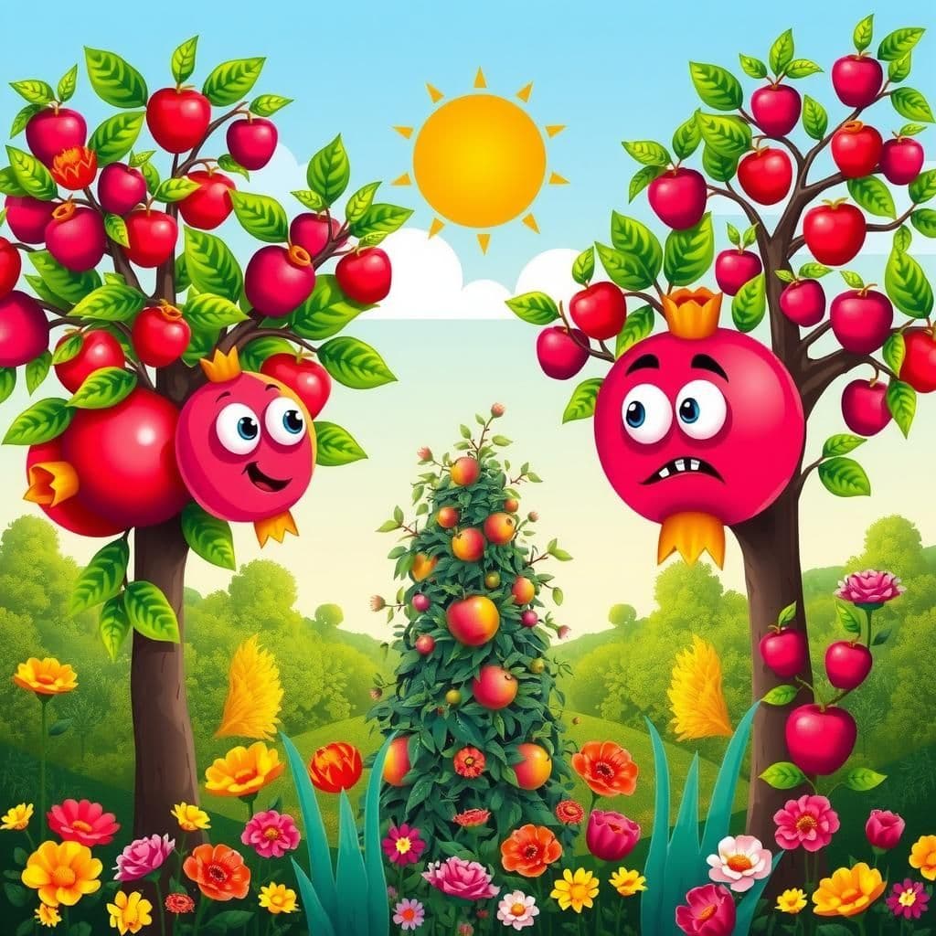 The Pomegranate Apple-Tree and Bramble