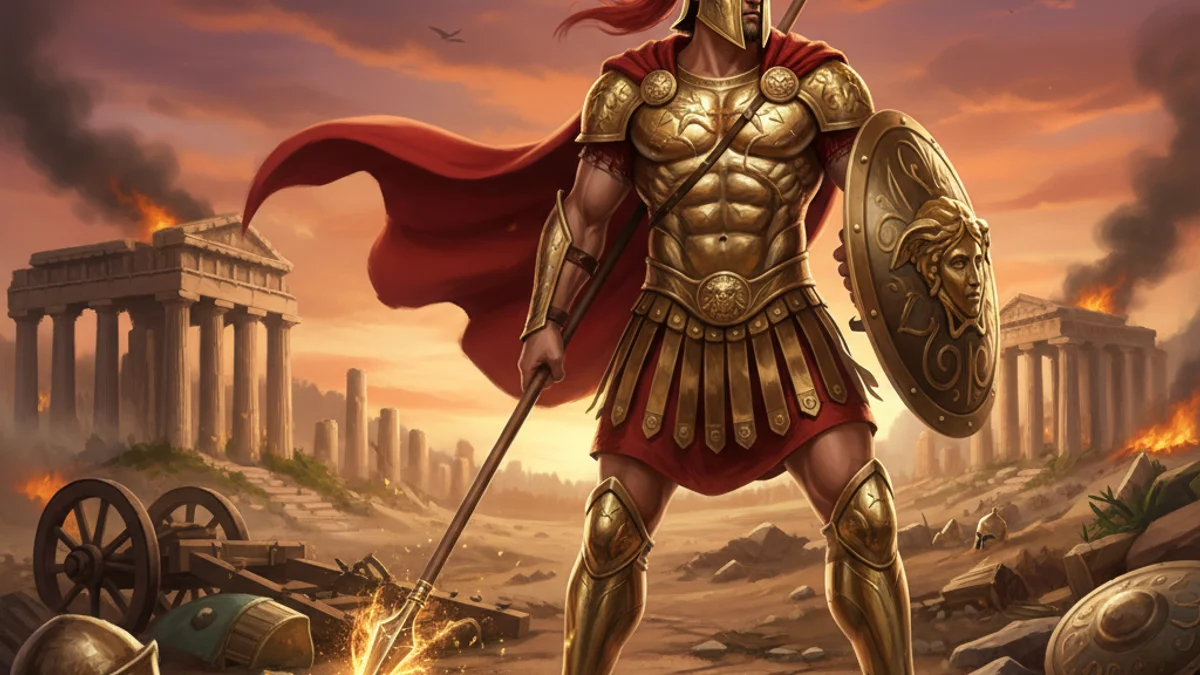 Illustration for Achilles and His Heel - a heroes Greek Myths story with moral lessons