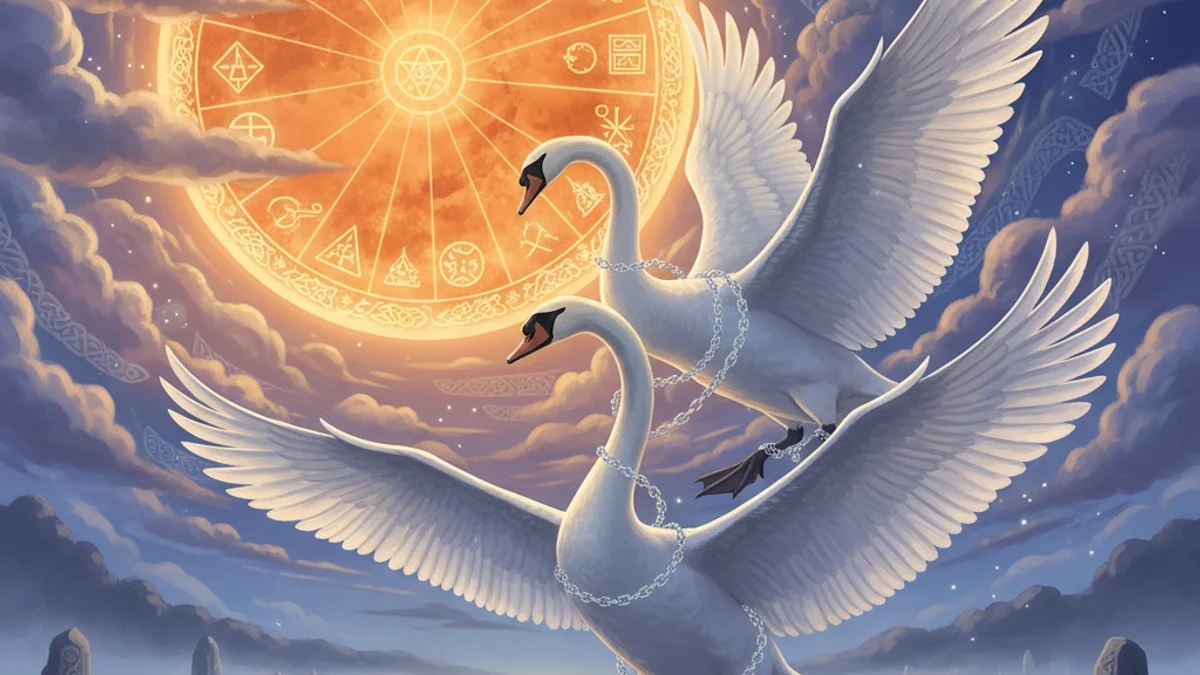 Illustration for Aengus and the Dream Maiden - a irish gods and goddesses Celtic Myths story with moral lessons