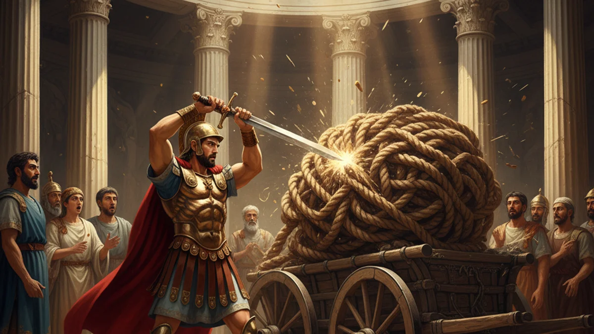 Illustration for Alexander and the Gordian Knot - a additional figures Tales of Historical Figures story with moral lessons