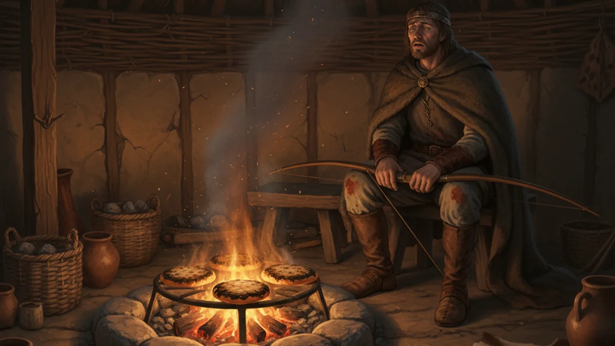 Illustration for Alfred and the Cakes - a additional figures Tales of Historical Figures story with moral lessons