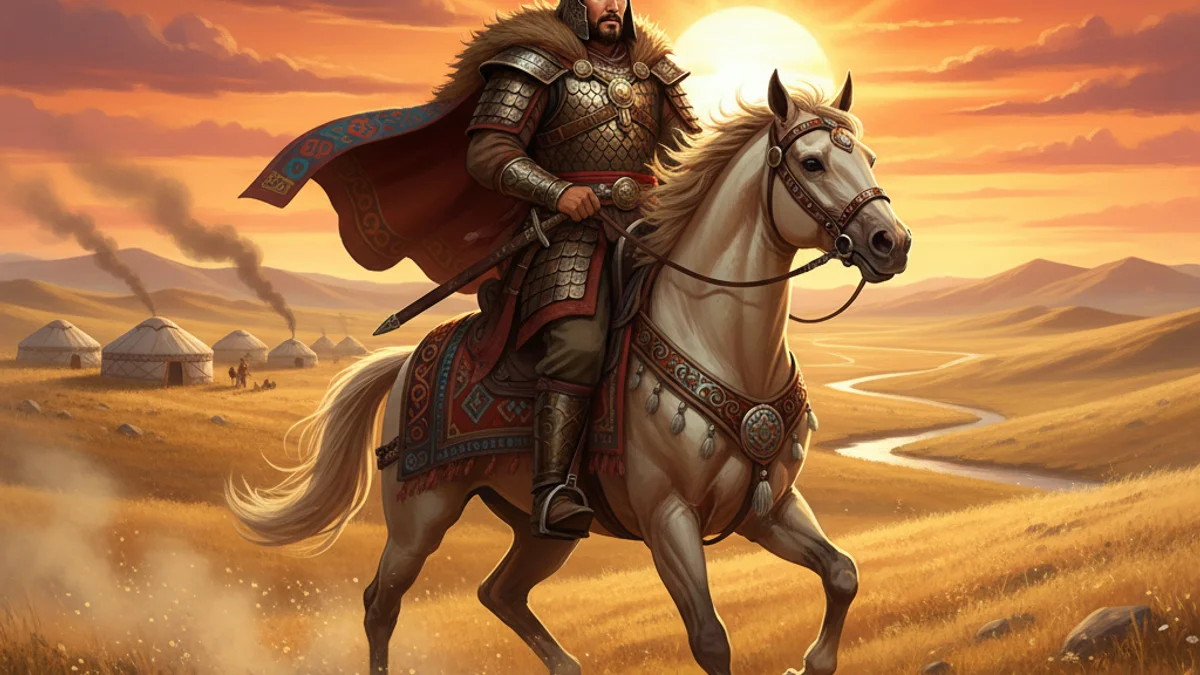 Alpamysh the Hero - Kazakh Tales story illustration from Central Asian Folklore