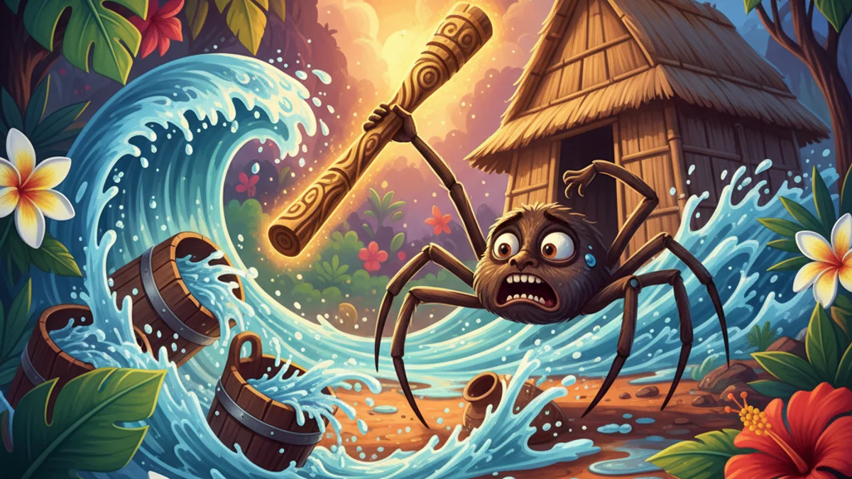 Anansi and the Magic Stick - Trickster Tales story illustration from African Folktales