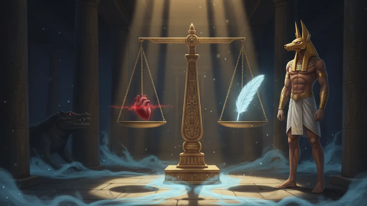 Anubis Guides the Dead - Gods and Goddesses story illustration from Egyptian Mythology