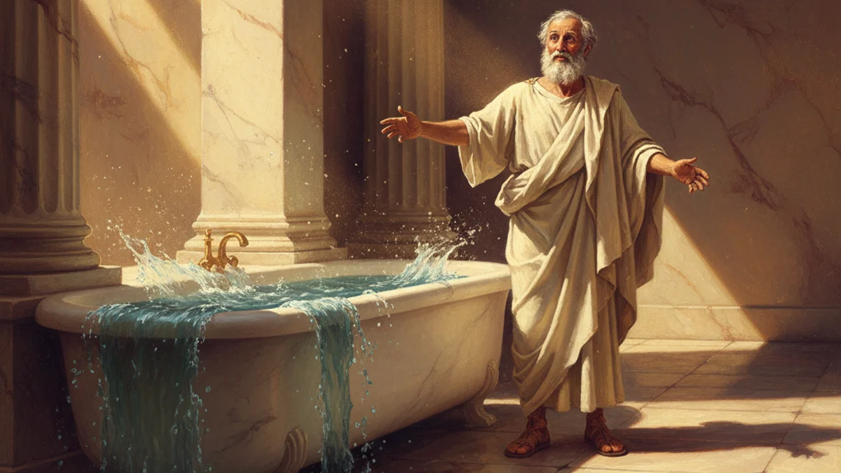 Archimedes' Eureka - Tales of Ancient Thinkers story illustration from Stories of Famous Philosophers