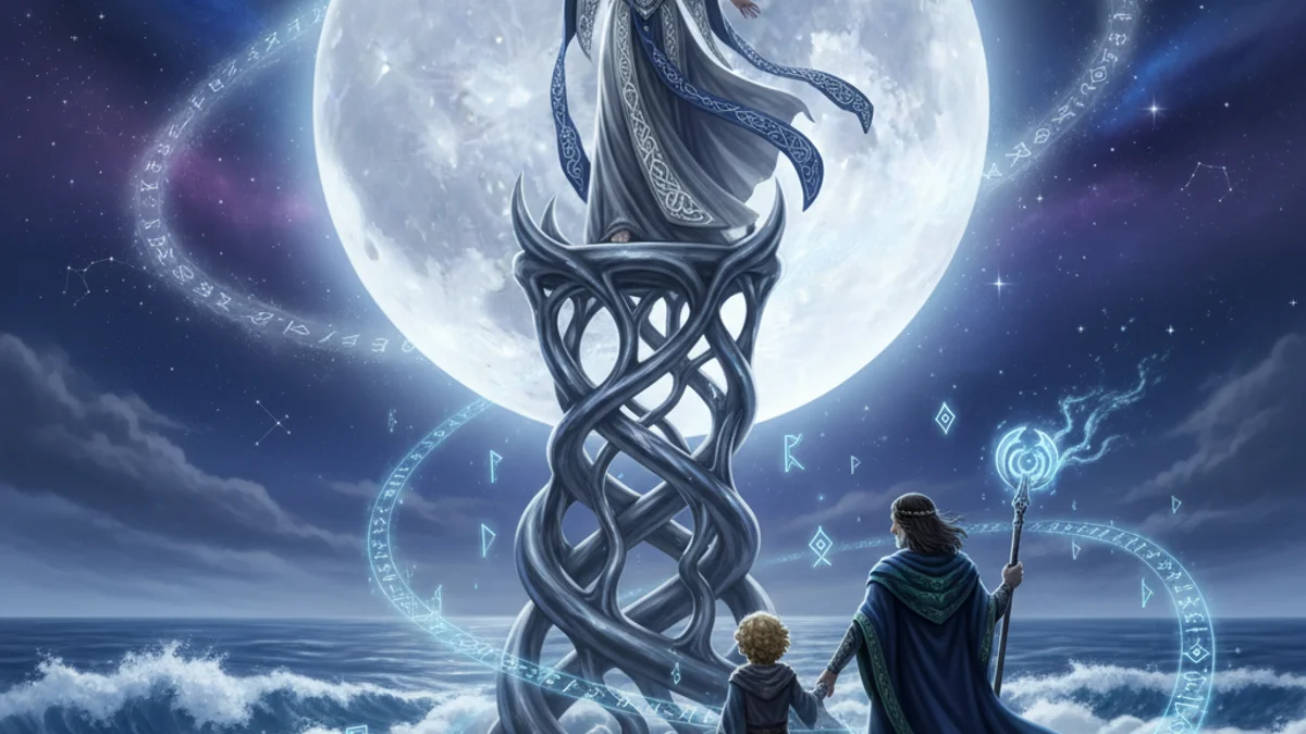 Illustration for Arianrhod and Her Sons - a welsh legends Celtic Myths story with moral lessons