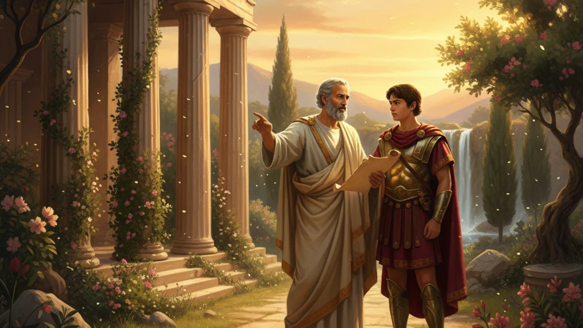 Aristotle and Alexander - Tales of Ancient Thinkers story illustration from Stories of Famous Philosophers