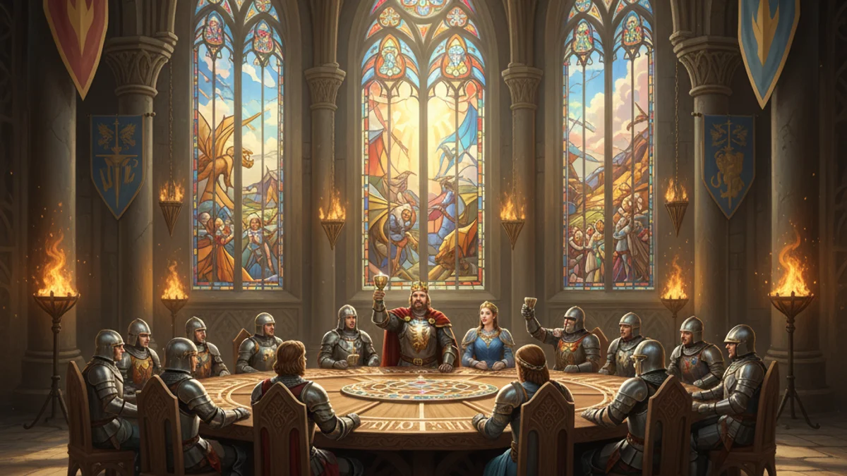 Arthur's Court at Camelot - Stories of King Arthur story illustration from Arthurian Legends