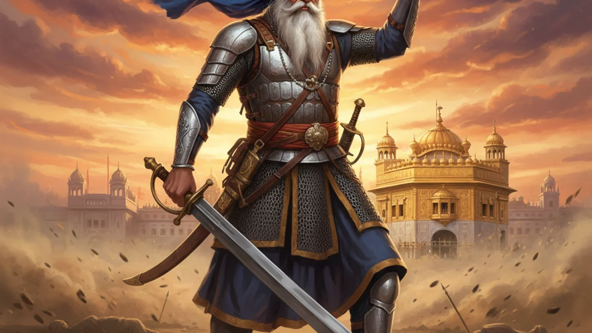 Baba Deep Singh's Final Battle - Tales of Devotion and Sacrifice story illustration from Sikh Saakhis