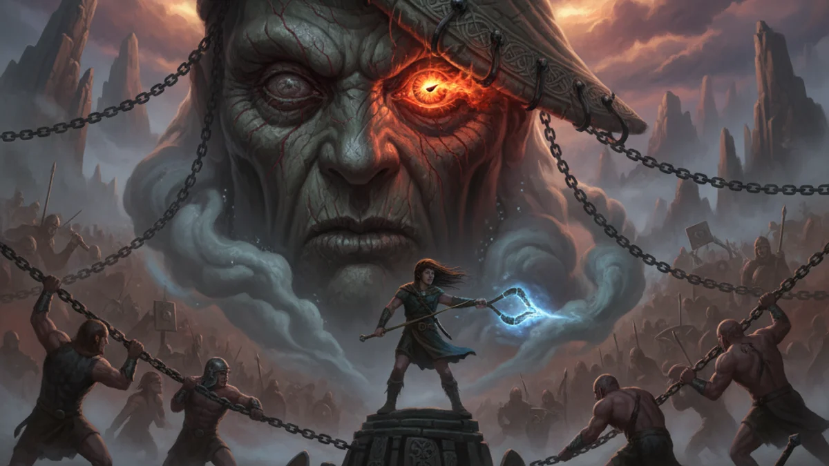 Illustration for Balor of the Evil Eye - a mythical creatures Celtic Myths story with moral lessons