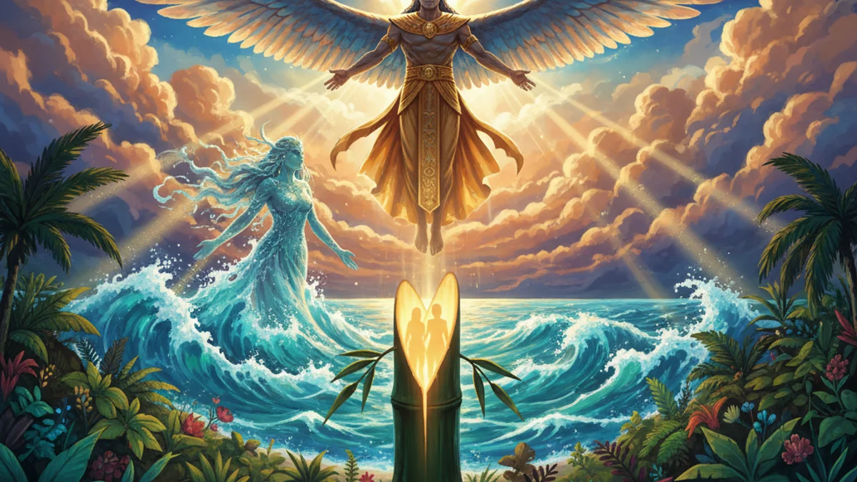 Bathala Creates the World - Creation Myths story illustration from Filipino Mythology