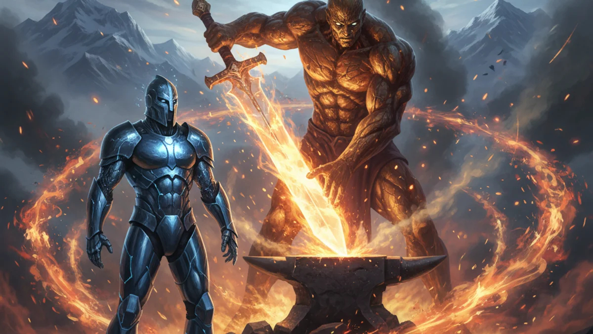 Illustration for Batraz the Steel Hero - a nart sagas Caucasus Folklore story with moral lessons