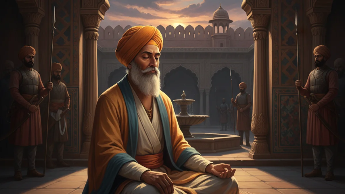 Illustration for Bhai Mani Singh's Sacrifice - a tales of devotion and sacrifice Sikh Saakhis story with moral lessons
