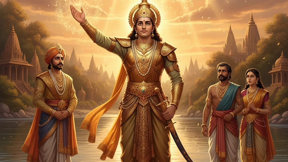 Illustration for Bhishma's Vow - a stories from the mahabharata Hindu Epics story with moral lessons