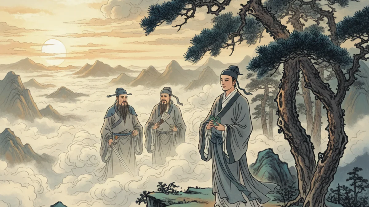 Illustration for Cao Guojiu's Redemption - a immortals of chinese folklore Chinese Legends story with moral lessons