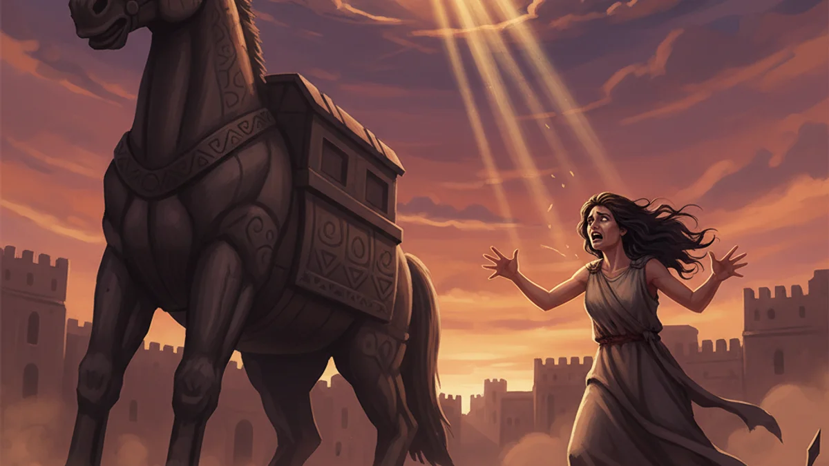 Illustration for Cassandra's Curse - a famous myths Greek Myths story with moral lessons