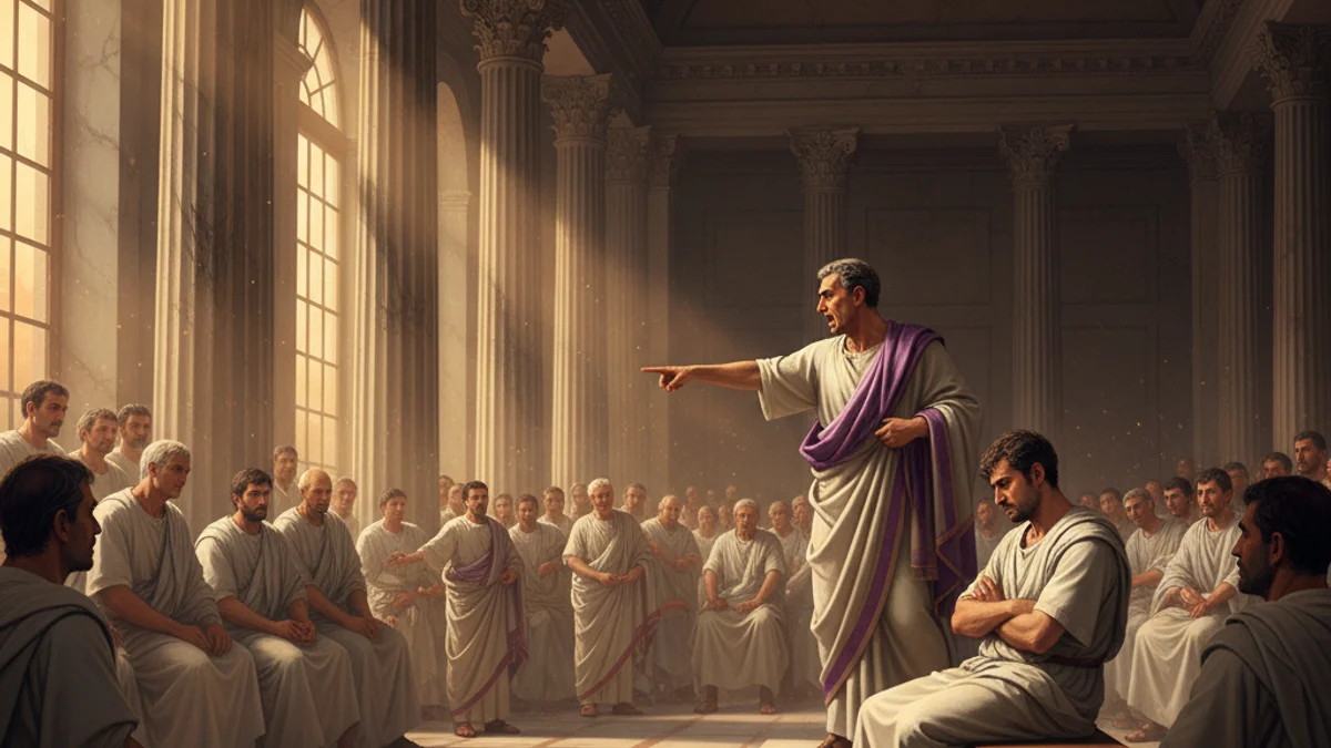 Illustration for Cicero's Orations - a roman statesmen Ancient Legends story with moral lessons