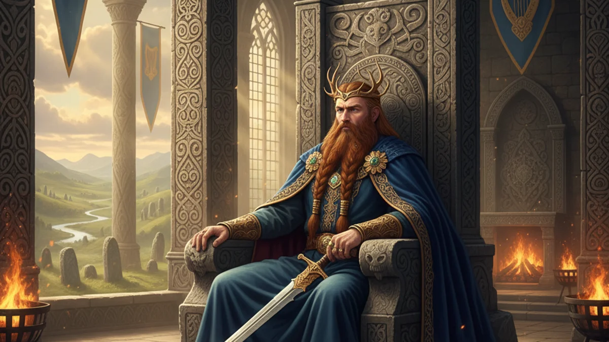 Illustration for Conchobar Mac Nessa - a heroes of ulster cycle Celtic Myths story with moral lessons