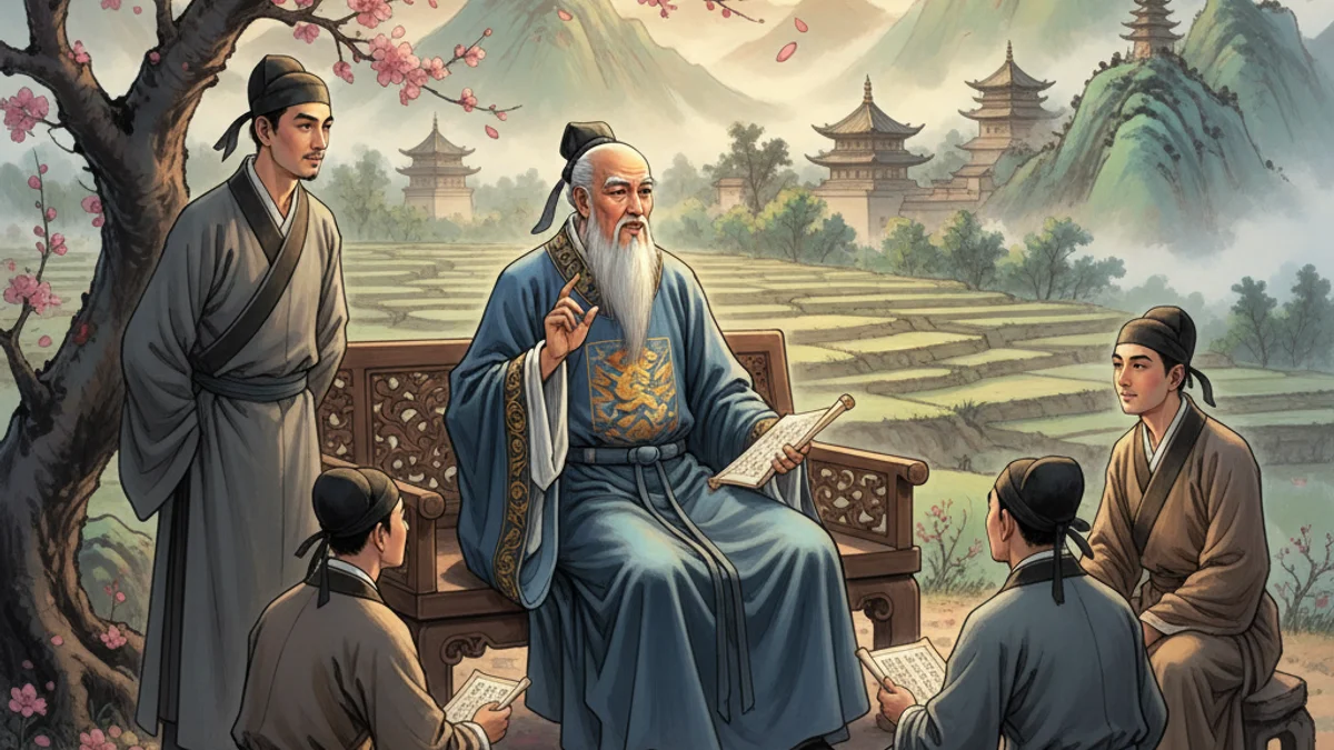 Confucius and His Disciples - Confucian Teachings story illustration from Stories of Famous Philosophers