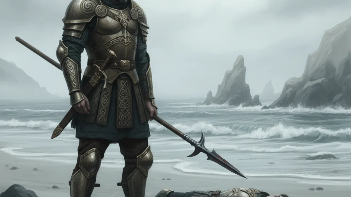 Illustration for Cú Chulainn and Connla - a heroes of ulster cycle Celtic Myths story with moral lessons