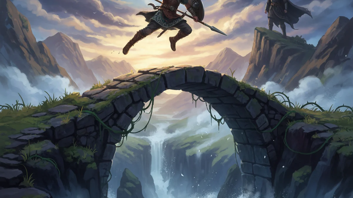 Illustration for Cú Chulainn's Training with Scáthach - a heroes of ulster cycle Celtic Myths story with moral lessons