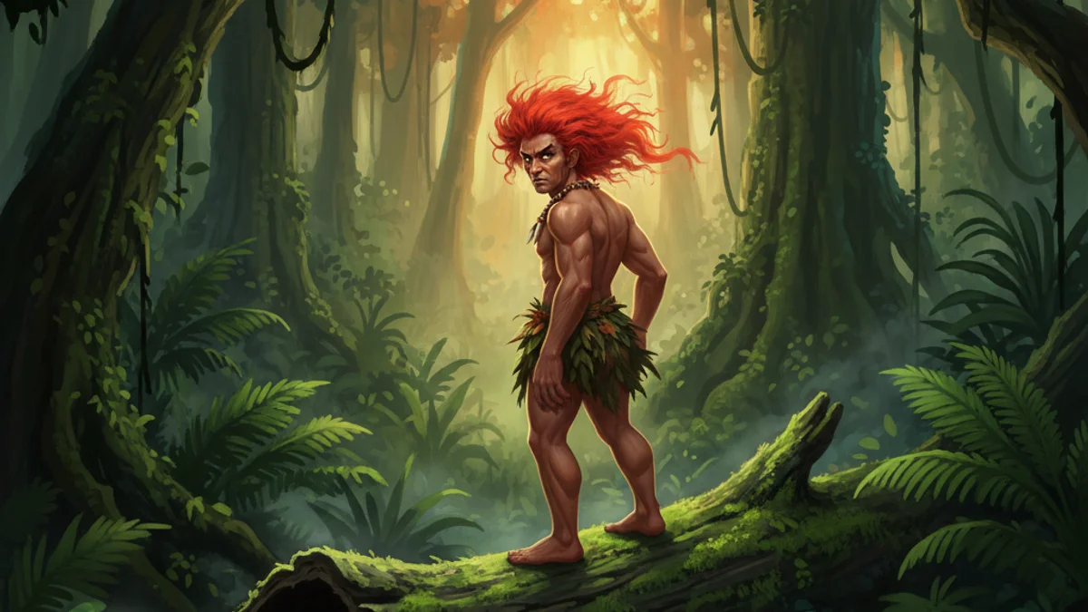 Curupira Guardian of the Forest - Brazilian Folklore story illustration from African Diaspora