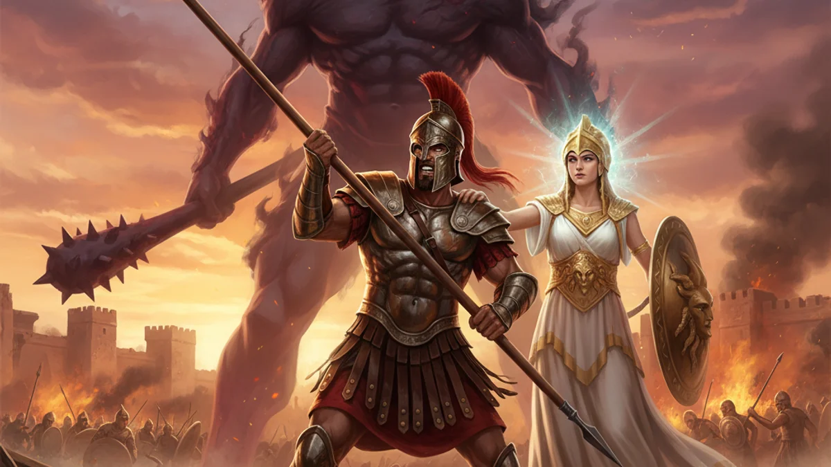 Illustration for Diomedes Wounds the Gods - a heroes Greek Myths story with moral lessons