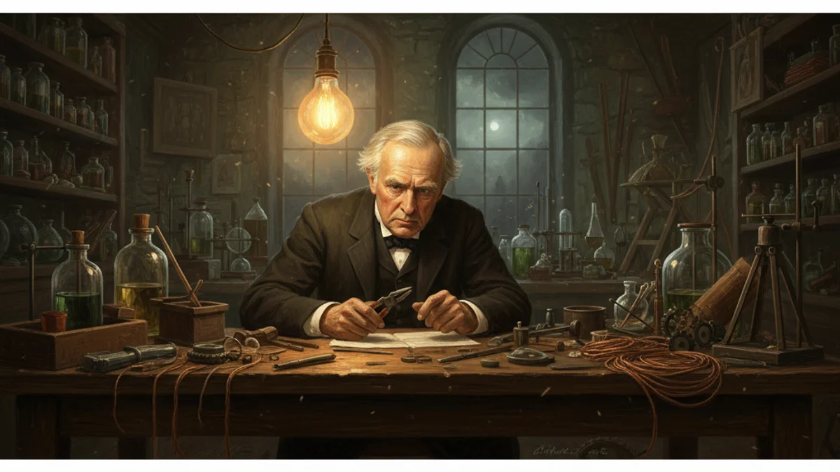 Edison and the Light Bulb - Discovery Tales story illustration from Scientists and Inventors