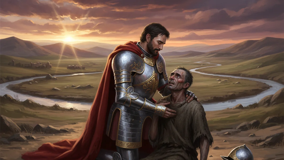 El Cid and the Leper - Spanish Legends story illustration from El Cid