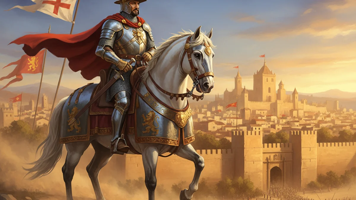 Illustration for El Cid Conquers Valencia - a spanish legends El Cid story with moral lessons