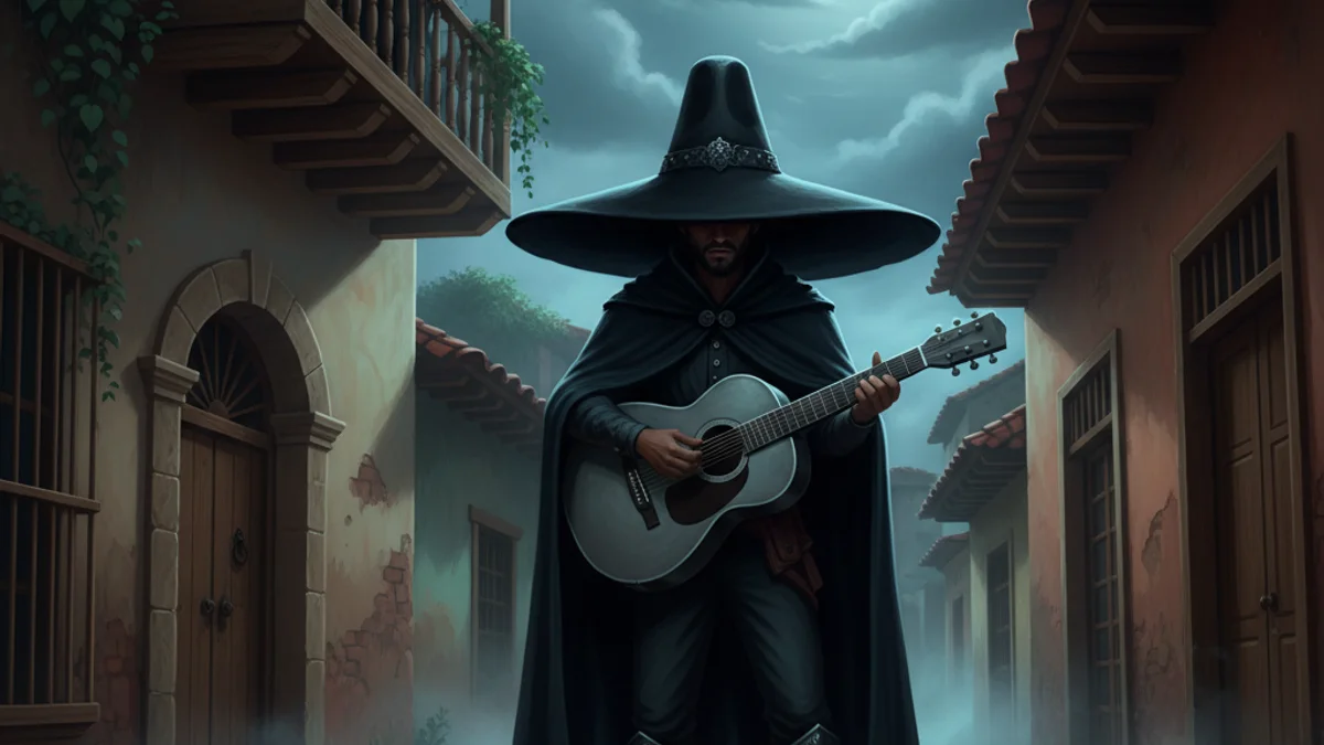 Illustration for El Sombrerón - a mythical creatures Latin American Folklore story with moral lessons