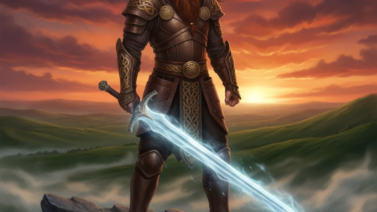 Illustration for Fergus Mac Róich - a heroes of ulster cycle Celtic Myths story with moral lessons