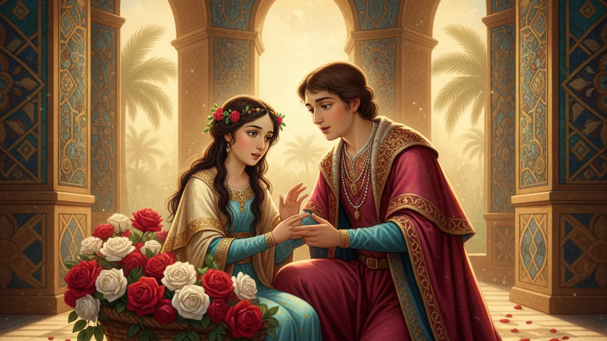 Floire and Blanchefleur - Troubadour Stories story illustration from Medieval Tales