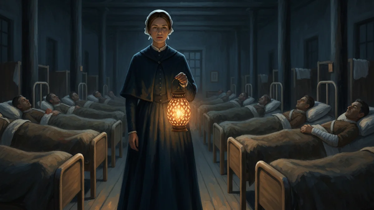 Illustration for Florence Nightingale's Lamp - a additional figures Tales of Historical Figures story with moral lessons