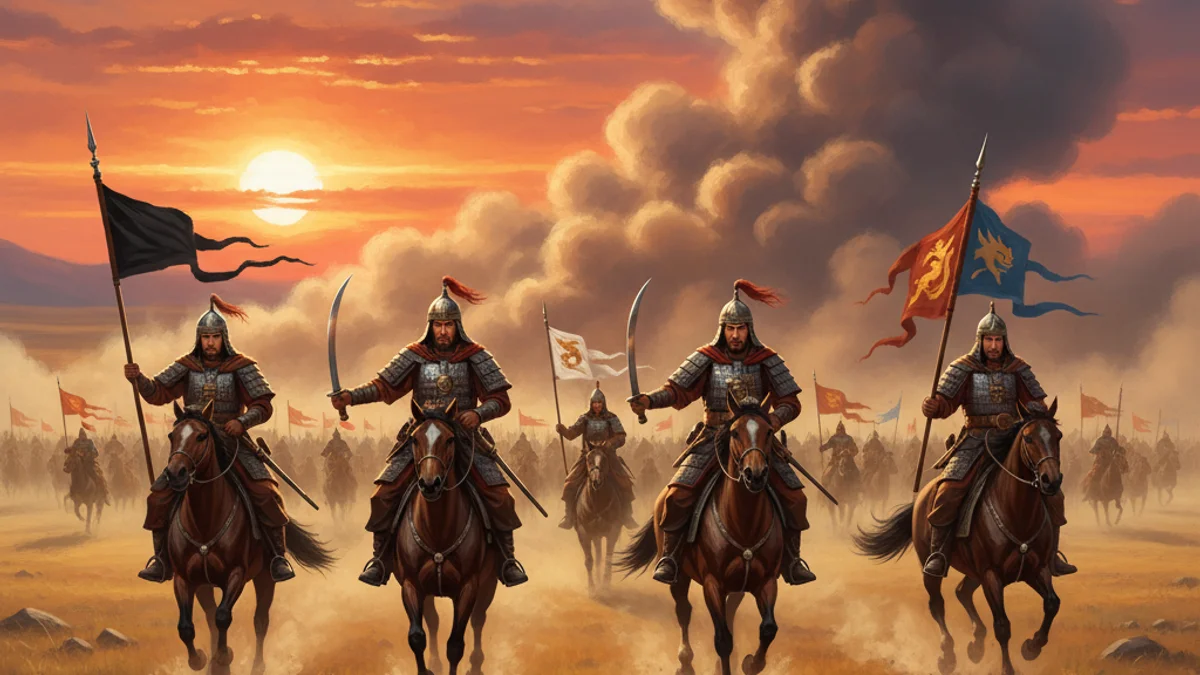 Illustration for Genghis Khan's Four Dogs - a folklore of genghis khan Mongolian Epics story with moral lessons