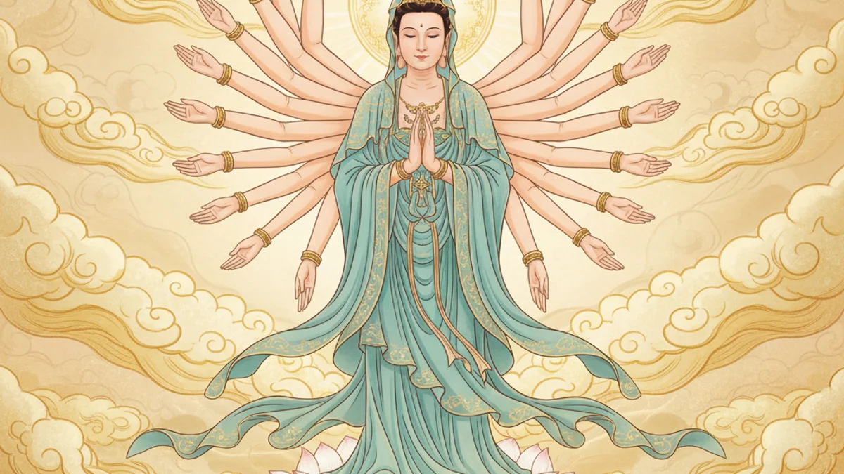 Illustration for Guanyin's Compassion - a immortals of chinese folklore Chinese Legends story with moral lessons