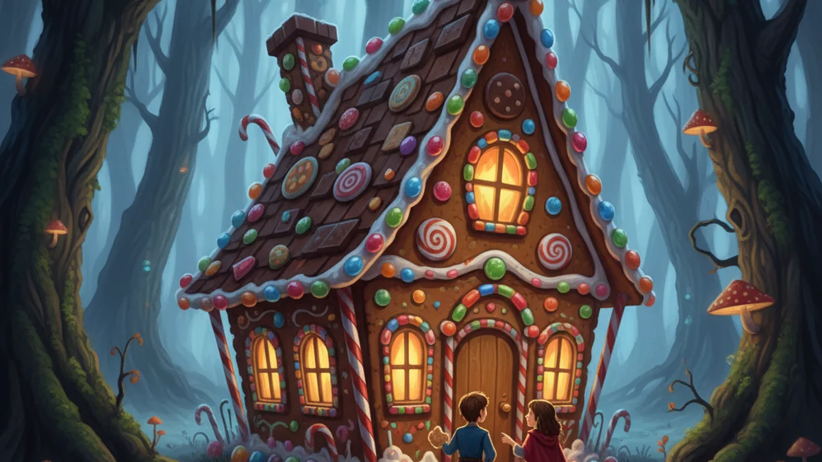 Hansel and Gretel - Brothers Grimm Stories story illustration from European Folklore