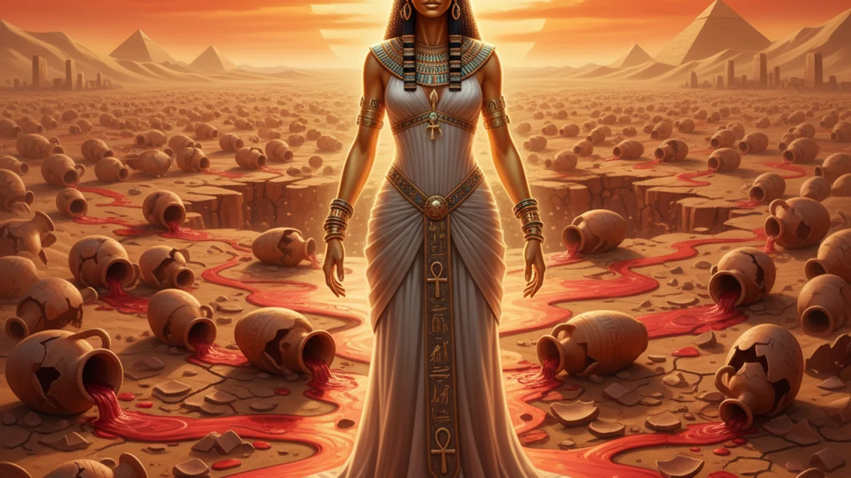 Hathor the Golden One - Gods and Goddesses story illustration from Egyptian Mythology