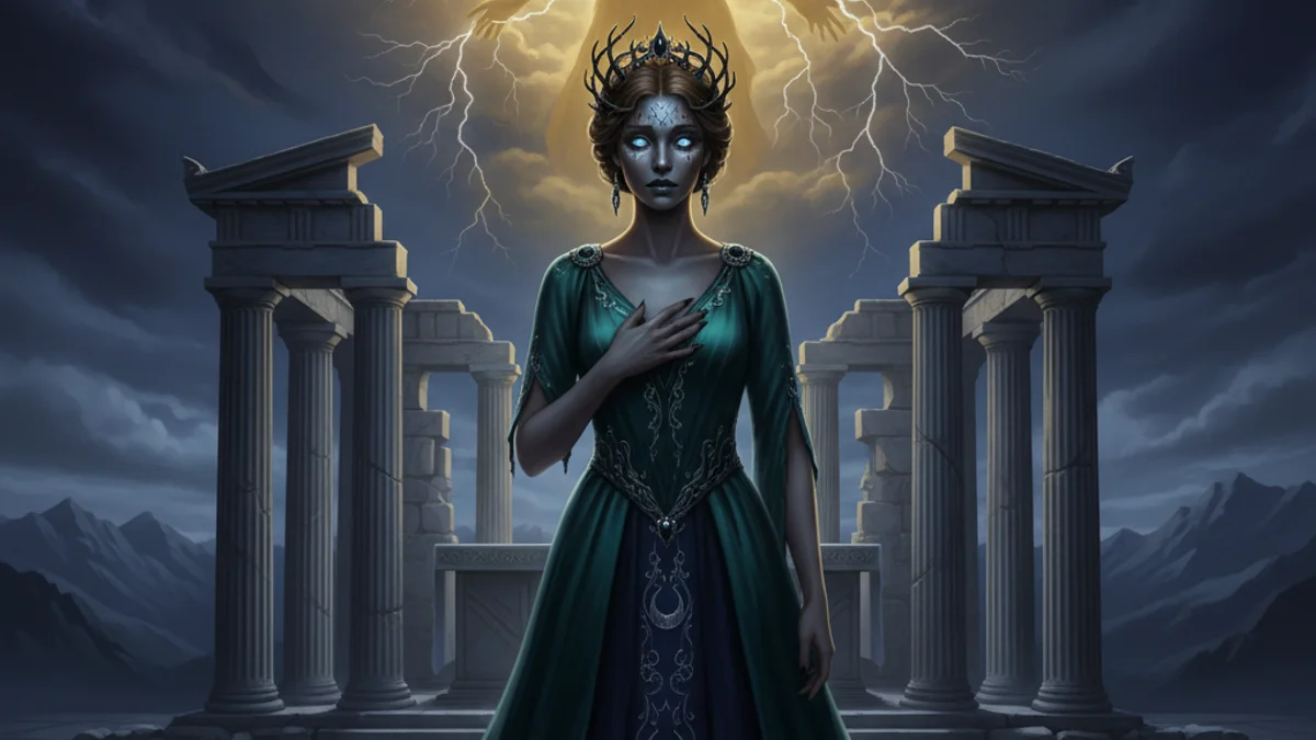 Hera and Lamia - Olympian Gods story illustration from Greek Myths