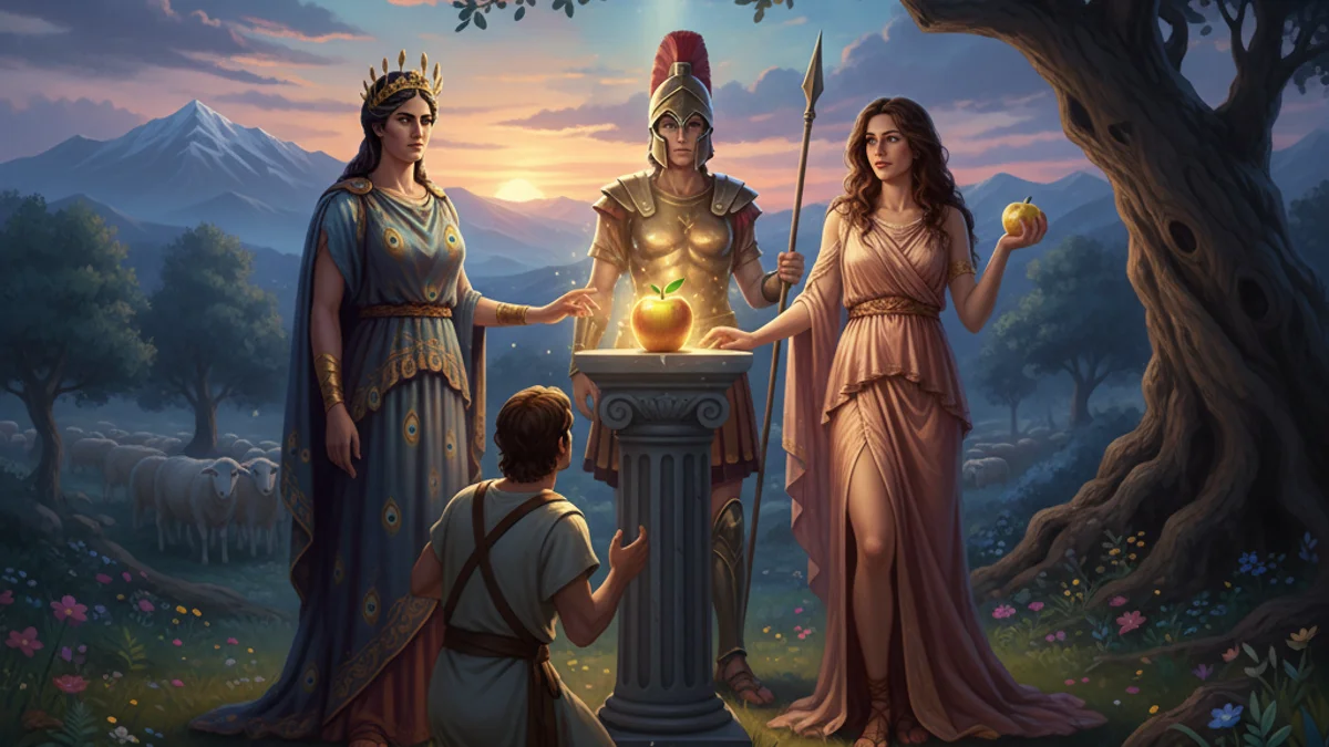 Illustration for Hera and the Golden Apple - a olympian gods Greek Myths story with moral lessons