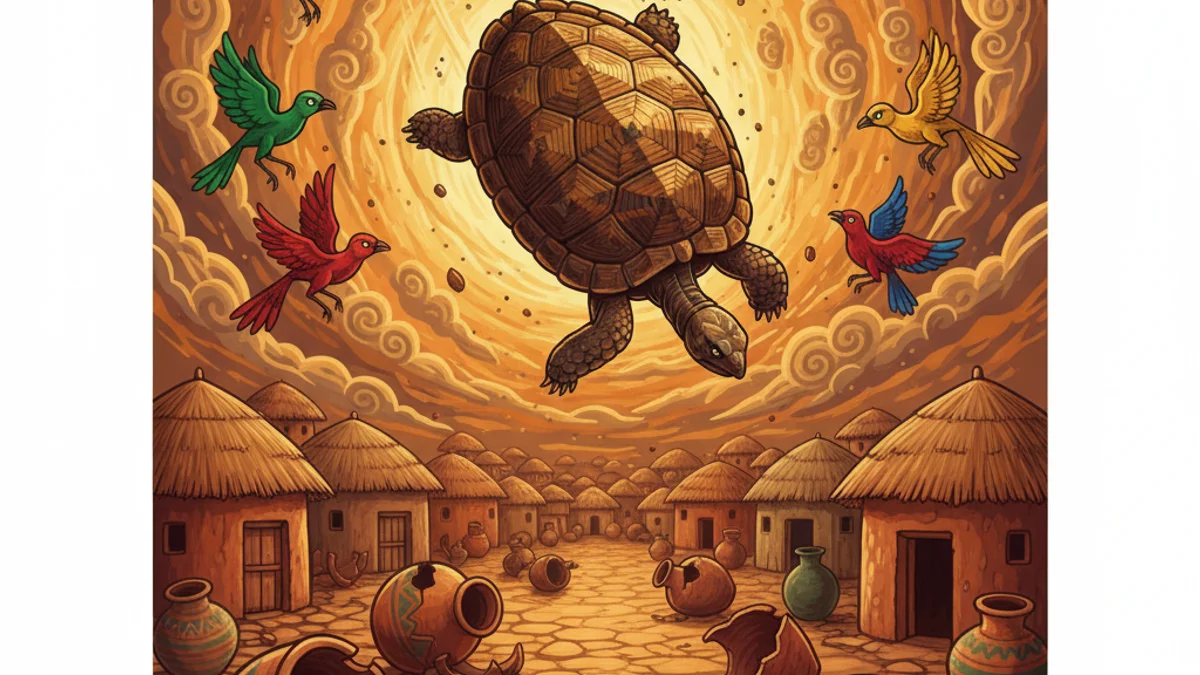 How Ijapa the Tortoise Got His Shell - Yoruba Tales story illustration from West African Folklore
