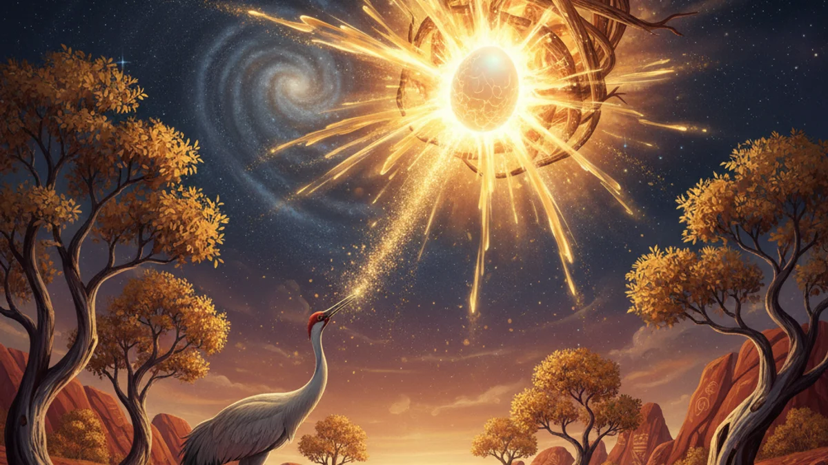 How the Sun Was Made - Dreamtime Stories story illustration from Australian Aboriginal