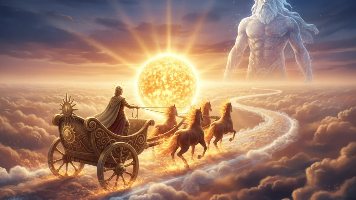 Illustration for Hyperion and Helios - a titans Greek Myths story with moral lessons