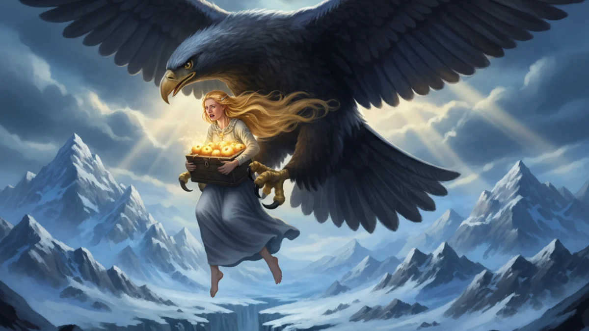 Illustration for Idunn's Apples (Extended) - a additional tales Norse Myths story with moral lessons