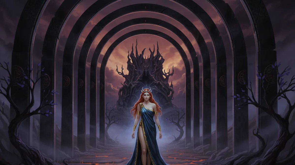 Inanna's Descent - Underworld Journeys story illustration from Cross-Cultural Themes