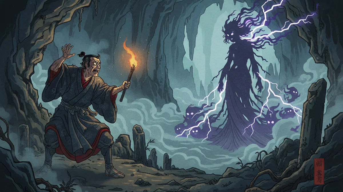 Izanagi in Yomi - Underworld Journeys story illustration from Cross-Cultural Themes