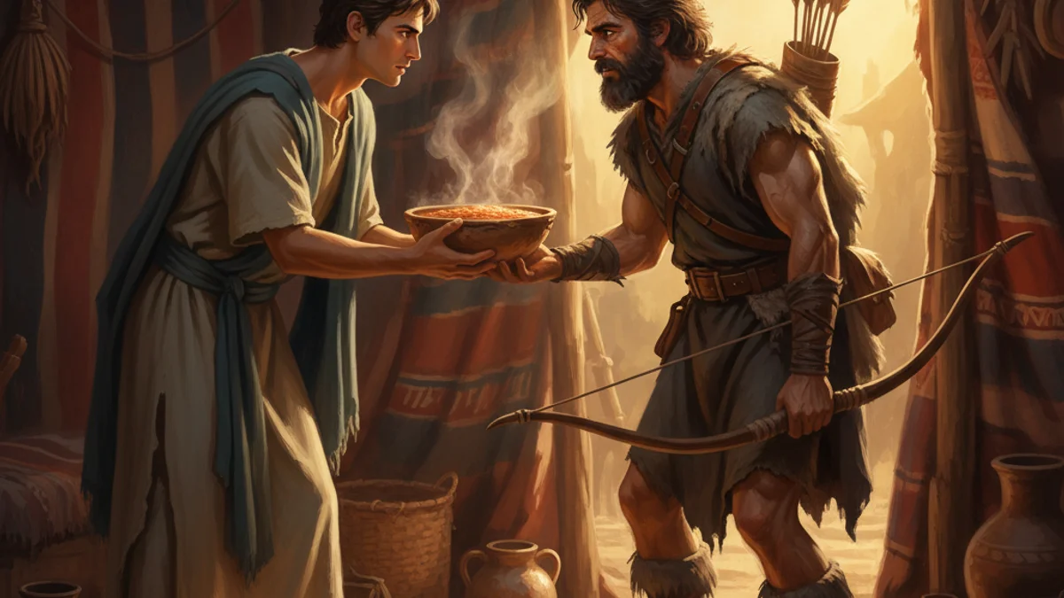 Jacob and Esau - Tales from the Torah story illustration from Jewish Folklore