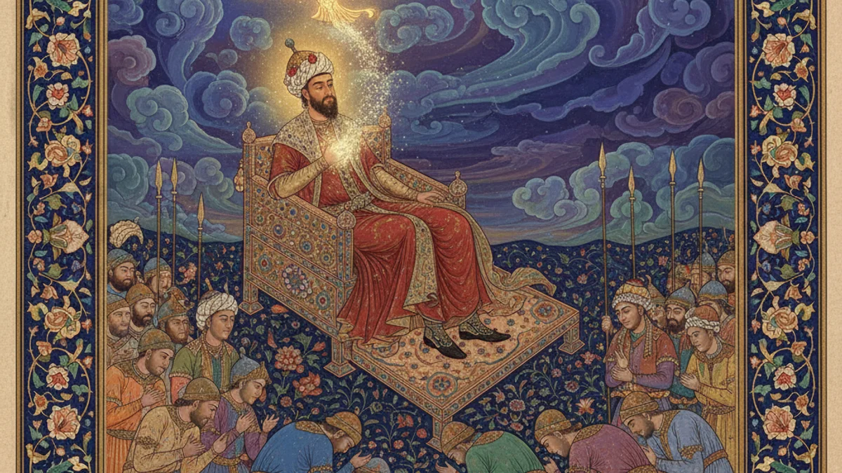 Illustration for Jamshid's Fall - a shahnameh kings Persian Mythology story with moral lessons