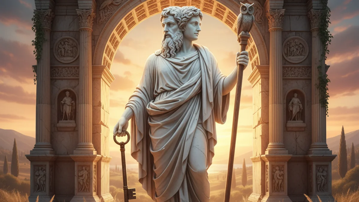 Janus the Two-Faced God - Roman Gods story illustration from Roman Mythology